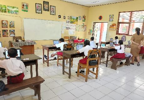 Pelaksanaan ANBK Literasi dan Survei Karakter SDN 1 Kesiut